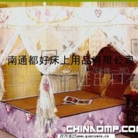 床上用品新型三开门印花方形蚊帐高级进口双丝涤纶蚊帐