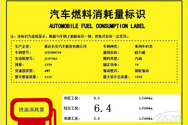 长安欧力威AMT车型工信部信息