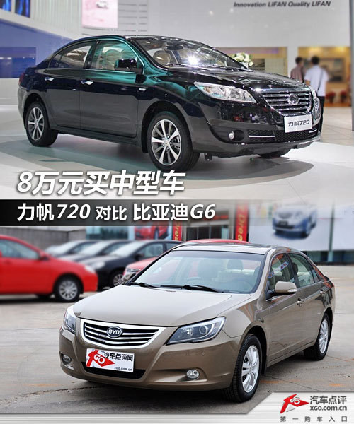 8万元买中型车 力帆720对比比亚迪G6