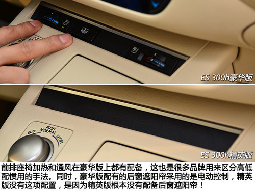 豪华版更超值 比雷克萨斯ES 300h高低配