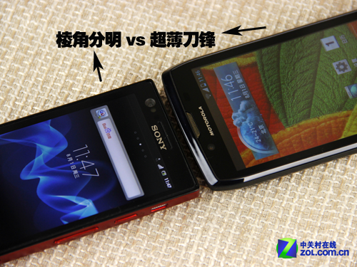 W网美机争锋 Razr V XT885对比索尼LT22i