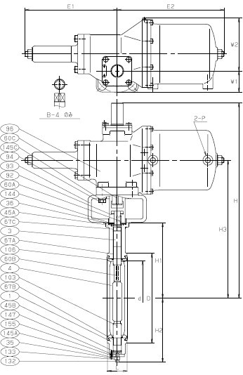 B-10DJUE气动蝶阀 北泽气动双作用蝶阀外形图