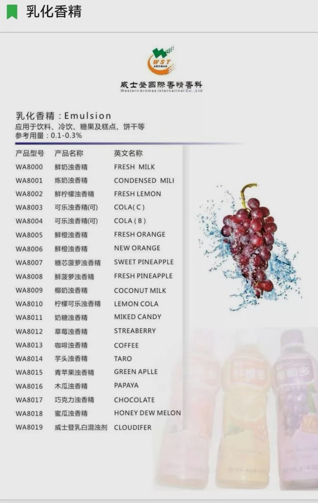 COTV全球直播-泉州威士登香精香料有限公司专业生产食用香精，应用于饮料、糕点、糖果、炒货、调味品、保健品、冰淇淋等行业；日化香精应用于香水、化妆品、香波等日化行业，欢迎大家光临！