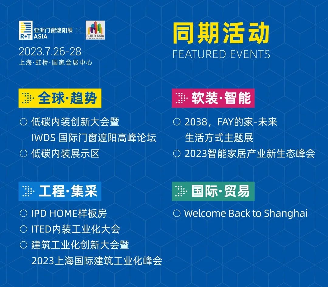 R+T Asia升级四大主题同期活动,近700全球品牌邀您共赴7月虹桥盛会! R+T Asia升级四大主题同期活动,近700全球品牌邀您共赴7月虹桥盛会!