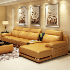 奢华客厅家具欧式真皮沙发实木雕花大小户型客厅沙发