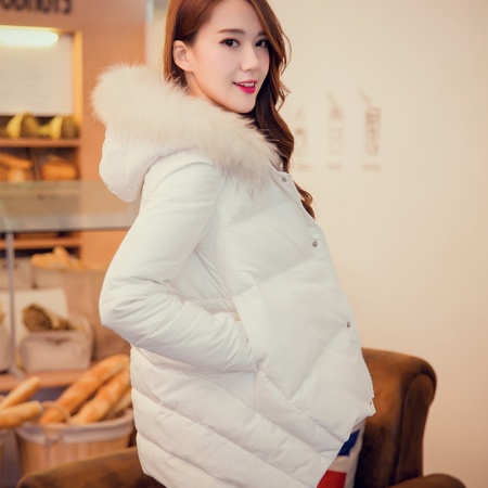 韩版女式新款毛羽绒服女款中长款羽绒服欧洲站