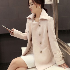 女装秋装新款毛呢外套女韩版长袖修身显瘦时尚气质呢大衣