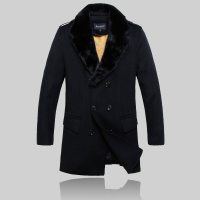 男士尼克服水貂毛领黄金貂整貂皮大衣皮草