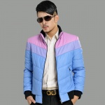PU皮衣男士皮羽绒服立领韩版休闲