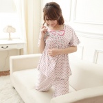 夏款孕产妇短袖月子服 哺乳衣/喂奶衣/睡衣 短袖蝴蝶结款