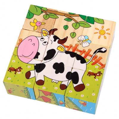 小皇帝玩具 农场森林动物六面画彩盒包装 0.3 XHD3052A b