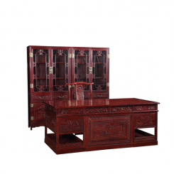 红木书桌 红酸枝四件套 红木书房家具