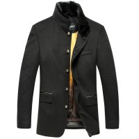 男士大衣尼克服中年羊毛呢大衣男黄金貂中长款男装外套
