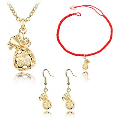 义乌饰品 高档水晶项链套装