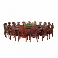 红木家具餐桌大圆饭桌实木餐桌餐椅组合