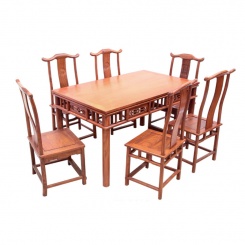 红木家具餐桌一桌六椅长方形饭桌实木简约餐桌餐椅组合
