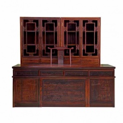 仿古红木家具红木桌书柜组合老板桌书桌