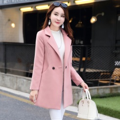 毛呢新款修身版呢料大衣女   