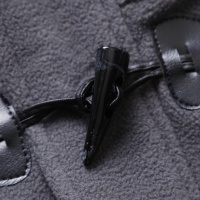 韩版潮男拼皮牛角扣摇粒绒长袖连帽卫衣男