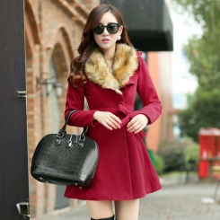 秋冬新款韩版女装小香风优雅修身中长款长袖毛呢外套