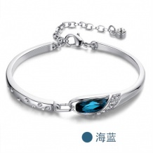 韩版水晶饰品 义乌高档手镯批 真金保色电镀