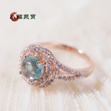 八福正品 925纯银镶嵌天然碧玺戒指 流行时尚银饰品 礼物女款包邮