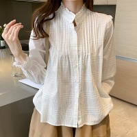 法式浪漫百搭白色纯棉新款女士衬衫
