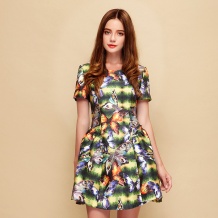 秋季新款连衣裙 高端品牌女装 蝴蝶花裙