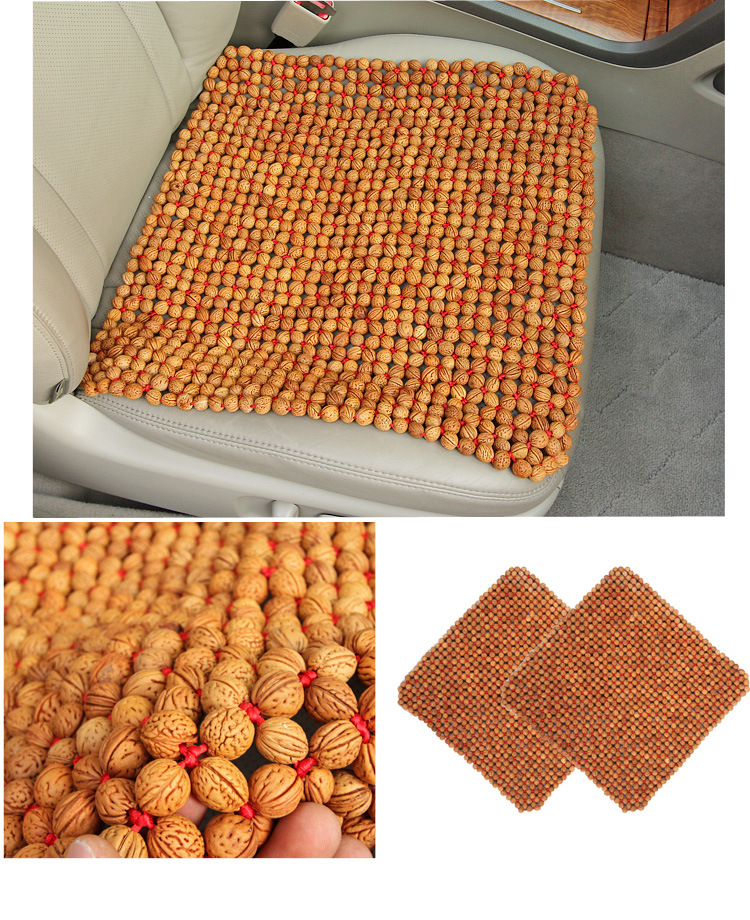 汽车坐垫核桃方块垫三件套单座木珠汽车坐垫四季垫