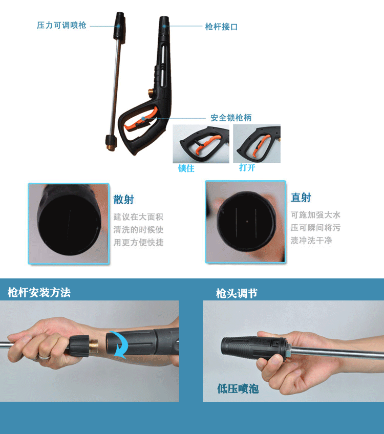 双重进水高压清洗机 220v全铜感应电动洗车器 2000w大压力