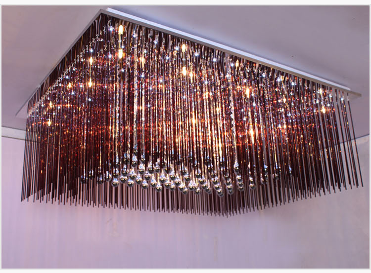现代简约水晶灯长方形客厅灯卧室家