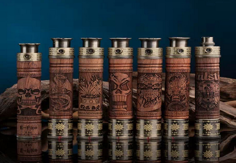 纯手工雕刻木头骷髅鬼头 vape e-fire2代木头电子烟