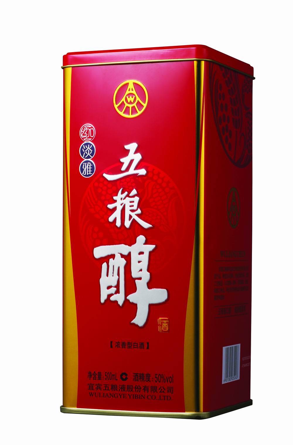 中国名酒五粮醇红淡雅50浓香型500ml