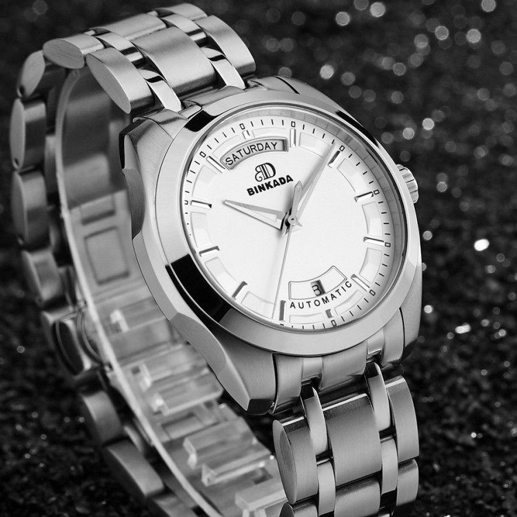 瑞士宾卡达机械表全自动防水精钢商务休闲男士手表腕表