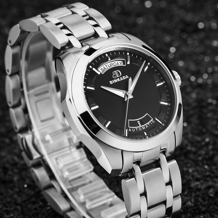 瑞士宾卡达机械表全自动防水精钢商务休闲男士手表腕表