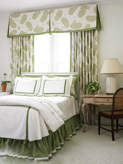 清新明媚的床品演绎春日盎然卧室