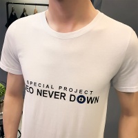 2017新款男装短袖t恤圆领夏季纯棉上衣修身印花青年半袖体恤