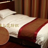 东莞宾馆床上用品四件套，床尾挂床旗和毛巾开床巾等酒店布草