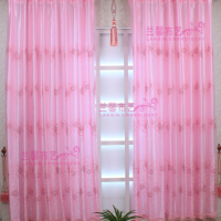 粉色 温馨卧室绣花窗纱 窗帘 成品 尺寸可定做