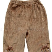 供应童装批发,0-6个月棕色摇立绣花裤  