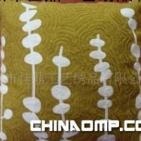 两色树叶链条绣花靠垫加工