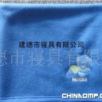 素色印花珊瑚绒双面绒绣花毛毯/ 毯子/儿童毯