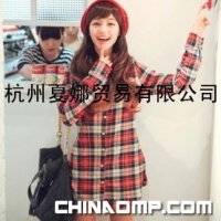 【新款秋装】4044韩版格子修身长款女式衬衫