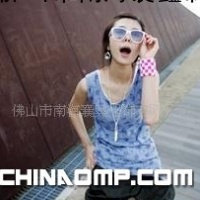 供应女士T恤，蓝色圆点无袖衫(图)