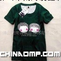 供应女士T恤，卡通绿色短袖(图)