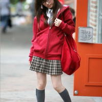 女装学生韩版休闲运动套装开衫带帽卫衣