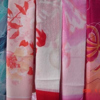 巴里纱绣花头巾加工，围巾，外贸，印花头巾