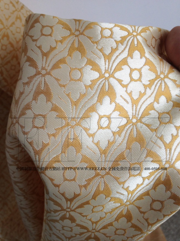 金色菱形格提花服装面料 581-1